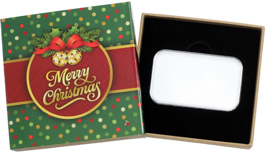 SilverTowne Natural Kraft Paper Gift Box with Merry Christmas Polka Dots Box Sleeve